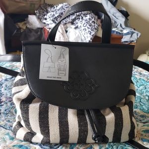 Stripe canvas backpack